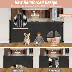Stcockis extra tall gate panel open prevents pets from jumping over.