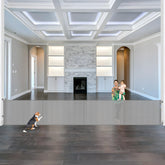 Stcockis reinforced 175-inch gate front view showing wide coverage for kids and pets