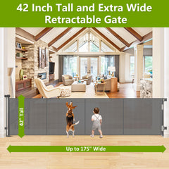 Stcockis retractable-space-saving gate folds away neatly for storage.