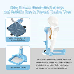 SteelSuperb anti-slip base keeps the baby bath stand stable on slippery surfaces.