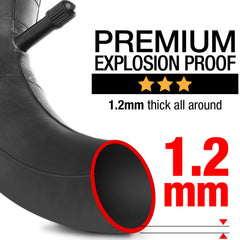Steerling Tire Co explosion-proof inner tube close-up shows durability.
