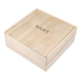 Stephan Baby natural pine keepsake box front view, showing clean lines and space for mementos
