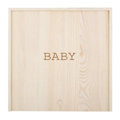 Stephan Baby keepsake box lid detail with printed baby for a modern heirloom touch