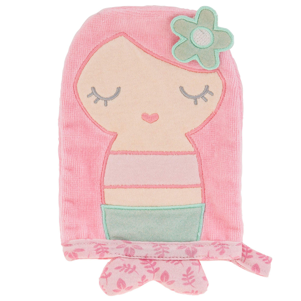 Stephen Joseph Mermaid bath mitt with soft cotton for gentle bath time fun