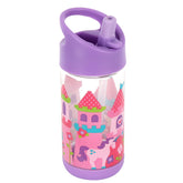 Stephen Joseph Princess flip-top bottle, leak-proof lid, ideal for school hydration.