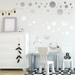 StickerDeen mixed colour dots wall decals brighten nursery or playroom walls.