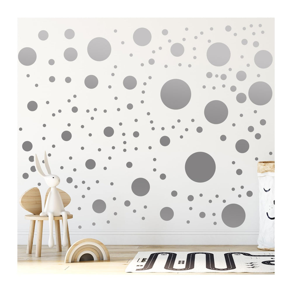 StickerDeen polka dot circle wall stickers pack adds playful decor to walls.