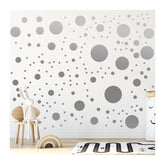 StickerDeen polka dot circle wall stickers pack adds playful decor to walls.