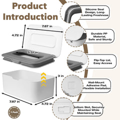 Stitokg flushable wipes dispenser open lid enables quick access during busy mornings.
