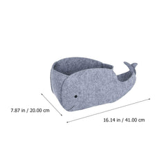 STOBOK whale-shaped felt storage bin in soft texture ideal for children's room decor