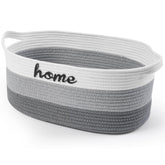STOBSK dog toy basket light-gray woven front view keeps toys organized.