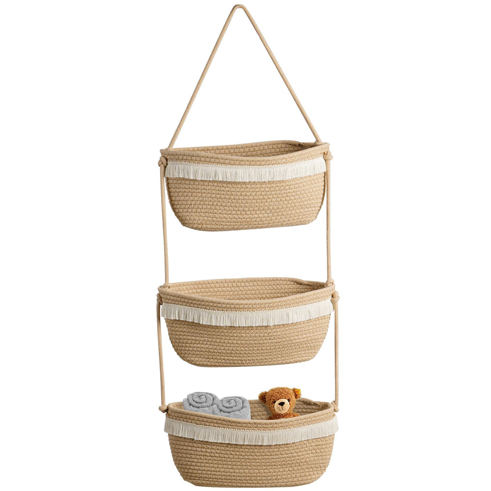 STOBS K over-the-door organizer basket beige keeps nursery clutter neatly stored