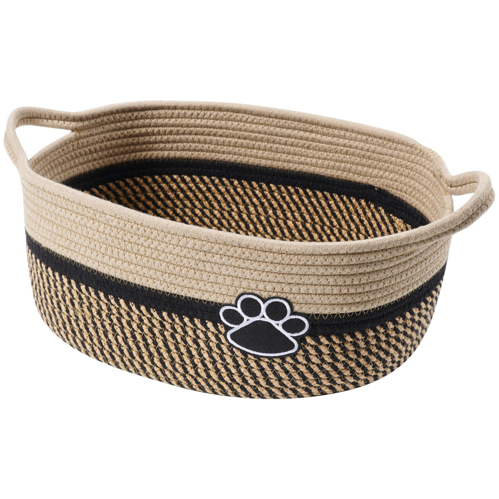 STOBSK small woven basket with handle for easy organization.
