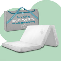 Stock Your Home foldable travel pack n play top view demonstrates compact, cushioned surface for travel sleep
