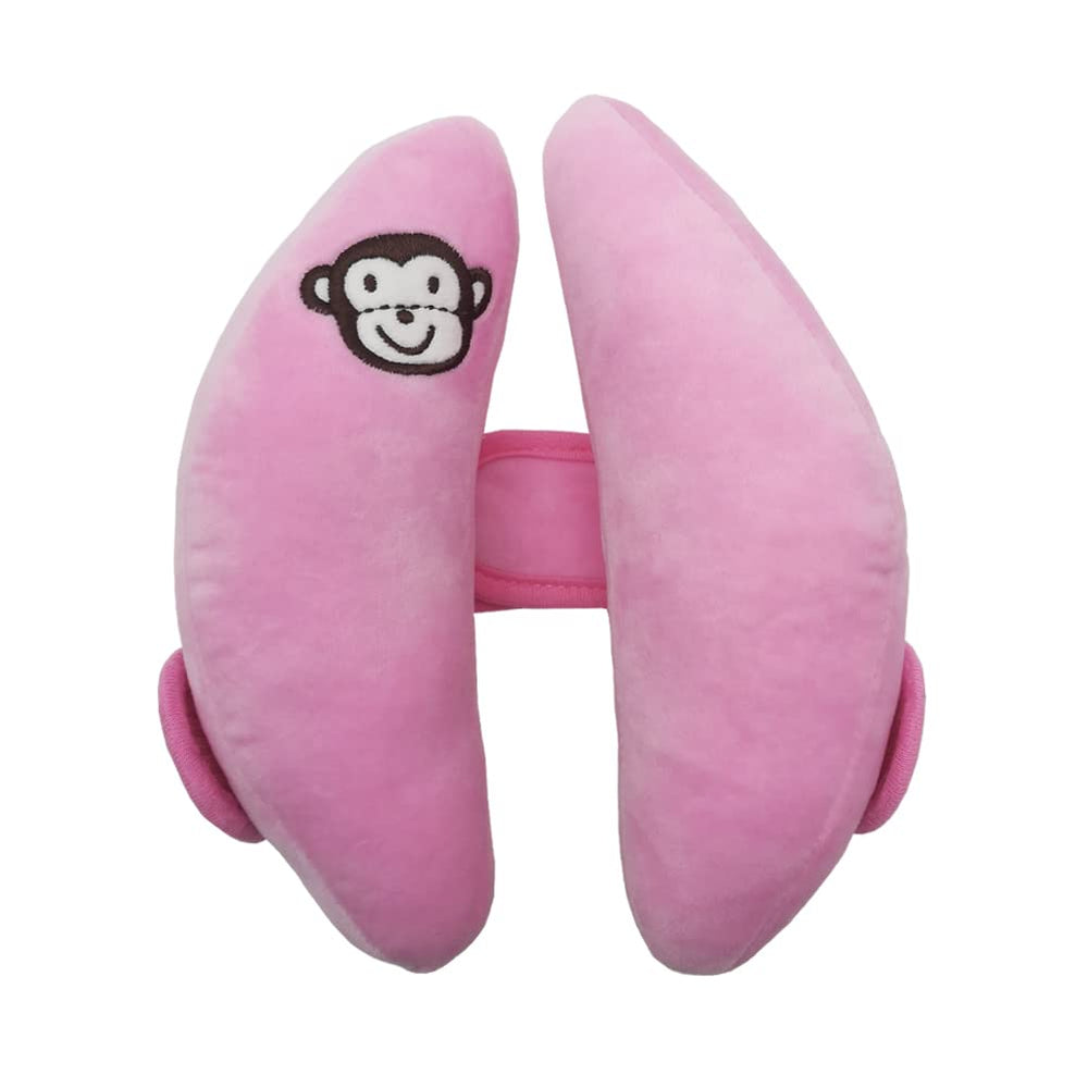StoHua baby head support pillow in pink provides gentle neck support for car seat travel.