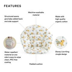 Stokke Clikk Cushion fabric detail with soft organic cotton and playful print