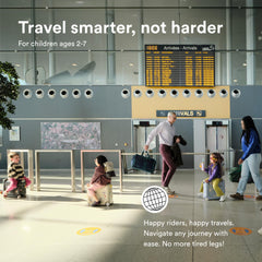 Stokke JetKids BedBox coral pink side view—kid-friendly pull mode during travel