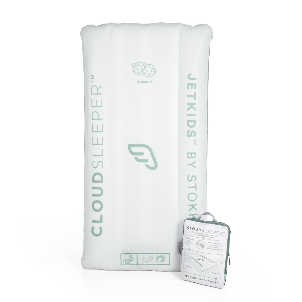 Stokke JetKids CloudSleeper inflated bed enabling safe travel sleep