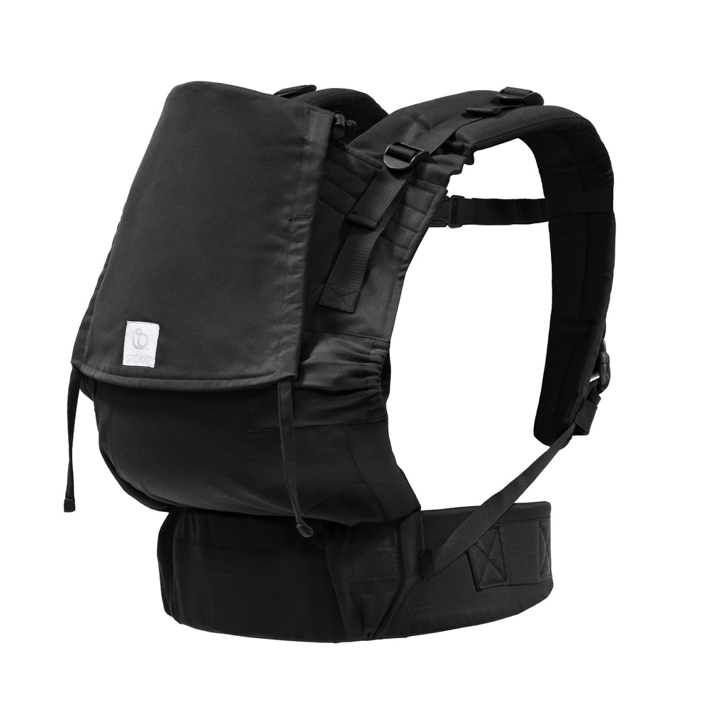 Stokke Limas Carrier Flex black front carry for ergonomic support and close newborn contact.