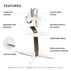 Stokke Nomi with baby set and removable harness for ages 6-24 months.