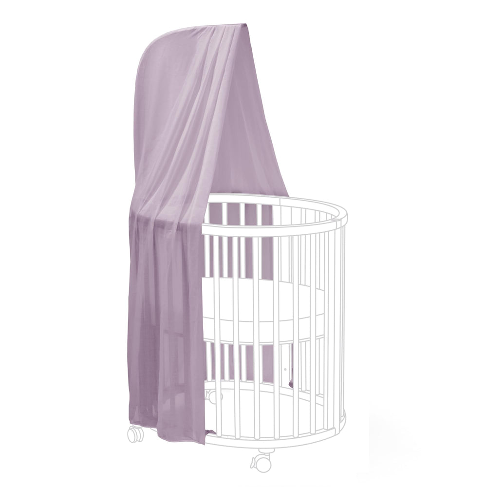 Stokke Sleepi Canopy V3 Lavender assembly demonstrates quick, easy setup for a cozy nursery.