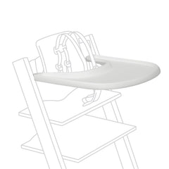 Stokke Tray White front view adds extra dining surface for Tripp Trapp meals
