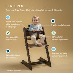 Stokke Tripp Trapp Baby Set 2 warm brown back view highlighting ergonomic support