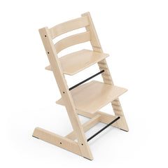 Stokke Tripp Trapp Chair natural wood finish supports growing kids with adjustable seating for family meals.