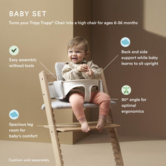 Stokke Tripp Trapp chair table-height fit for family meals and conversation