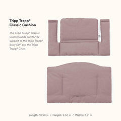 Stokke Tripp Trapp Classic Cushion 2 closeup fabric highlights soft organic cotton quality.
