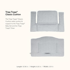 Stokke Tripp Trapp Nordic Blue cushion stitching detail highlights durable organic cotton