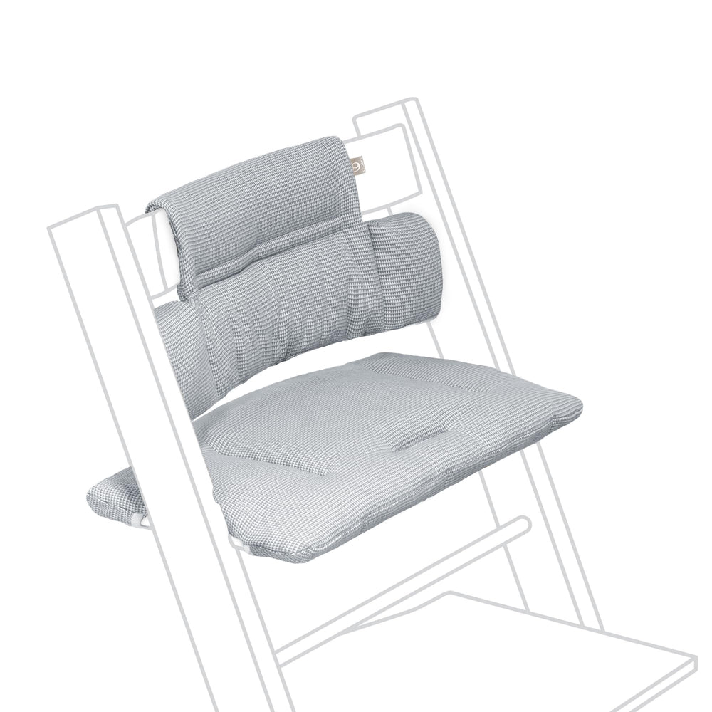Stokke Tripp Trapp Classic Cushion 2 Nordic Blue on chair offers comfy meal-time support