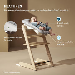 Stokke Tripp Trapp Newborn Set Grey 5-point harness keeps newborn secure during meals