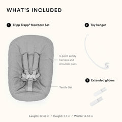 Stokke Tripp Trapp Newborn Set Grey adjustable leg support comforts tiny legs