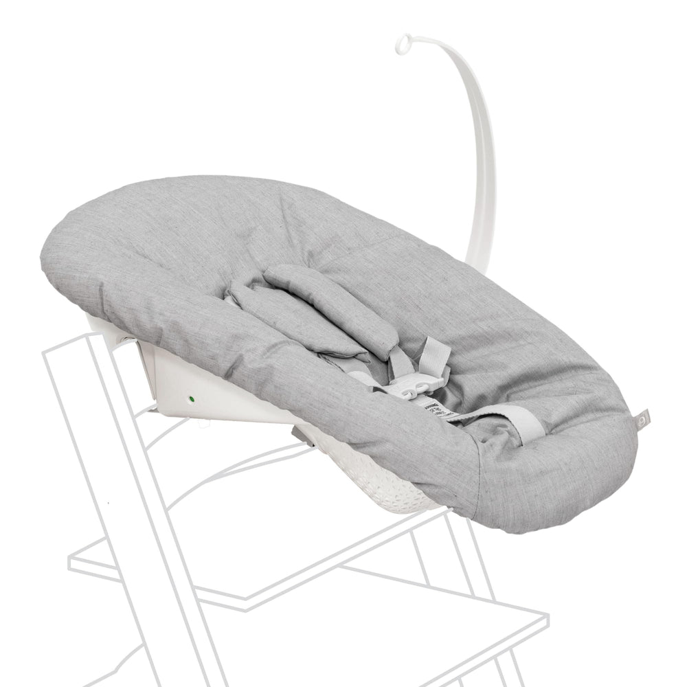 Stokke Tripp Trapp Newborn Set Grey toy hanger closeup supports early playtime