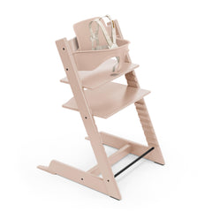 Stokke Tripp Trapp Serene Pink front view—ergonomic design that helps little ones join family meals.