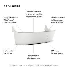 Stokke Tripp Trapp Storage BPA-free durable plastic for safe everyday use.