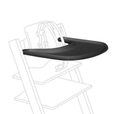 Stokke Tripp Trapp Tray Black product shot shows a versatile feeding surface.