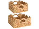 StorageWorks scalloped wicker basket top view for stylish, versatile organization.
