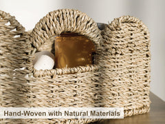 StorageWorks seagrass natural tone complements shelves while organizing everyday essentials