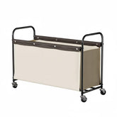 StorageWorks Storage Chest with Wheels beige full view showing 135L capacity for bedroom clutter.