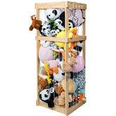 Storenization stuffed animal storage cage shows sturdy wood construction for kid-friendly organization.