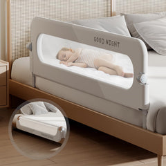 Strenkitech foldable bed rails assembly shows quick setup for busy parents.