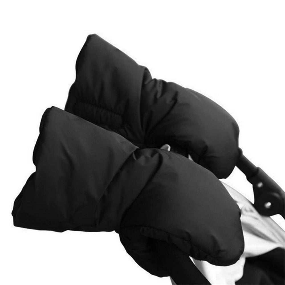 Stroller Hand Muffs thick warm fleece outer close-up shows plush insulation for winter warmth