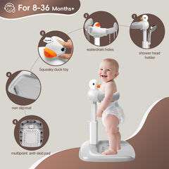 STUNLUX Baby Bath Stand handle provides a sturdy grip for safe washing.