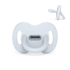 Suavinex Color Essence SX PRO pacifier blue close-up on ultra-soft silicone surface for comfort