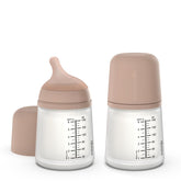 Suavinex Zero Zero bottle side view shows compact 2pk design for easy everyday feeding.
