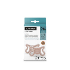 Four skin-tone shades of Suavinex Zero.Zero pacifier shown for gentle transitions.