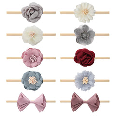 Subesty headbands set of 10 in varied colors for versatile baby outfits.