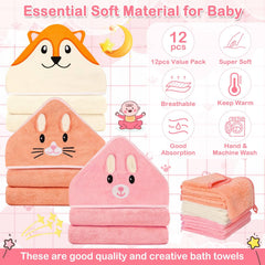 Sublaga hooded towel featuring orange kitten hood for playful bath time.